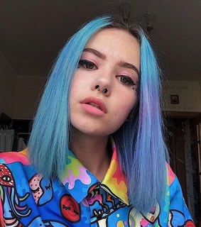hair, blue and colorful