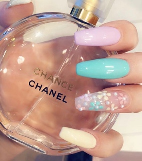 yellow, nail art and parfum