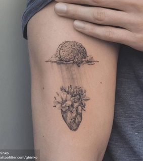 small tattoo, other and heart vs brain tattoos