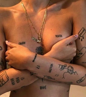 girl, body tattoo and tattoo