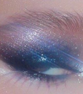 glitter, eye and smudge