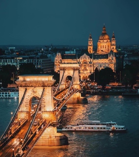 bridge, danube and europe