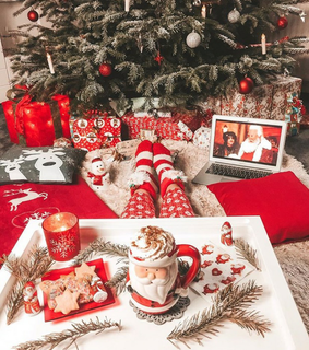 christmas tree, christmas decorations and christmas cookies