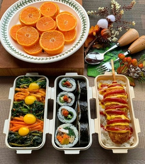 foods, korean food and bentou