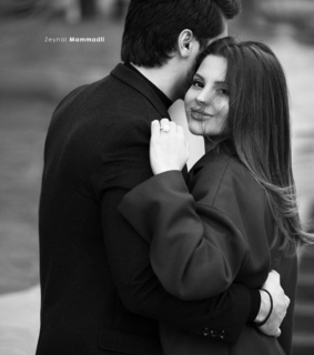 couple, hug and black and white