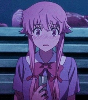 yuno gasai icon, pink haired yandere and anime icon