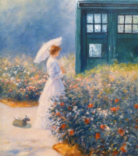 painting, tardis and k9