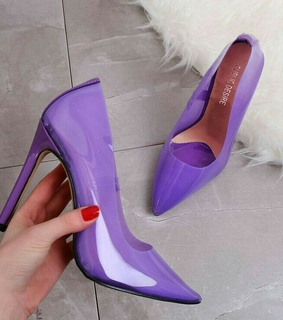 shoes, purple and we heart it