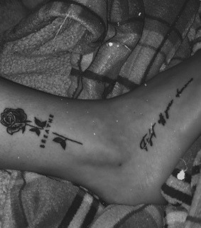 rose tattoo, tiny tattoo and breathe tattoo