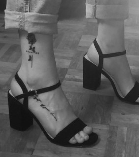 small tattoo, meaningfull tattoo and leg tattoo