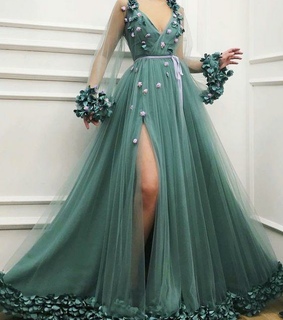 green prom dress, prom gown and elegant prom dresses