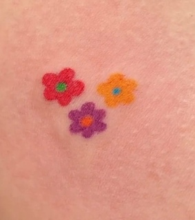 simple tattoo, flower tattoo and rainbow