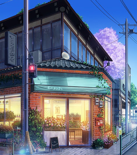anime sceneries, buildings and aesthetic