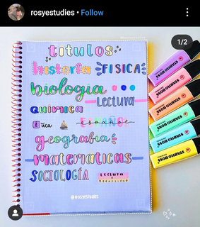 lettering, colors and study notes