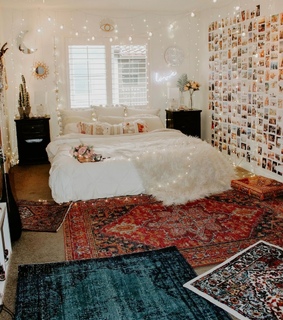 bed decor, bedroom and rug