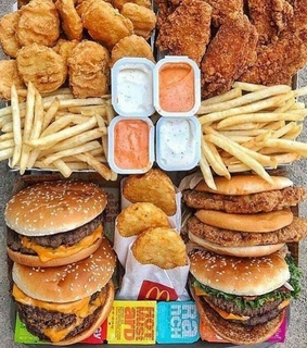 chips, mc donalds and tender