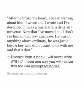 want, heartbroken and move on