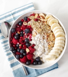 banana, blueberry and fruits