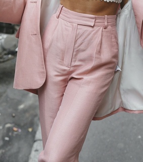 pink blazer, fashion and pantsuit