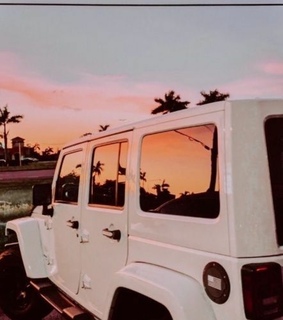 sunset, good vibes and jeep
