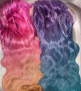 blue, ombre and laces