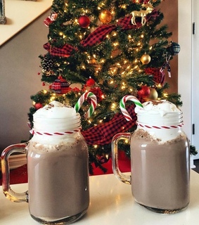 merrychristmas, hot ?chocolate and tree