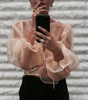 mobile, mirror and girl