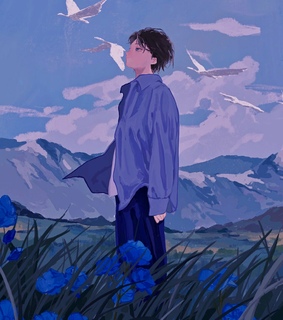 artwork, boy illustration and aesthetic