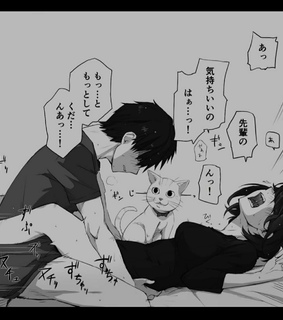 anime kawaii, neko and black