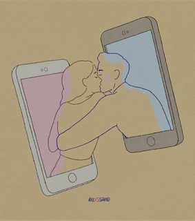 couple, relationship and facetime