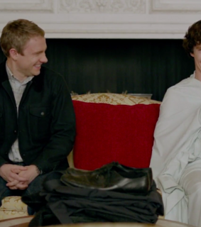 martin freeman, sherlock and benedict cumberbatch