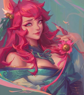 pink, fox girl and drawing