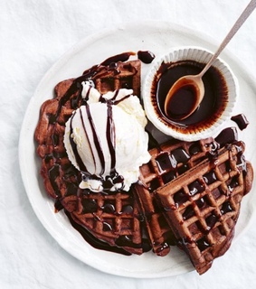icecream, food and waffles
