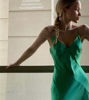 silk, dress and blonde