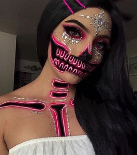 makeup, pink and neon