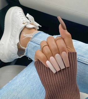designer, long nails and white