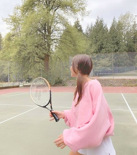 soft, pastel outfit and girl
