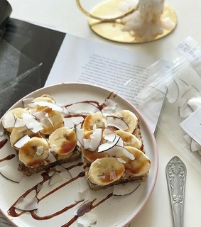 banana, coconut and food