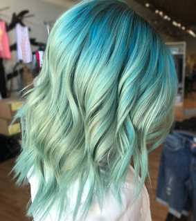 hairstyle, mint and color
