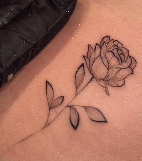 flower, rose and inked