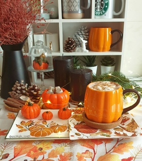 breakfast, pumpkin and decor