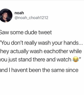 wash hands, tweet and meme