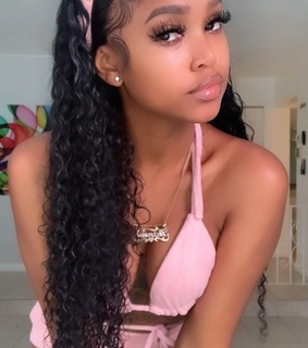 curly hair, black hair and headband