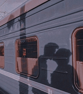 train, couple and vintage aesthetic
