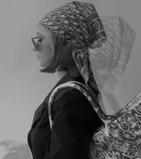 head scarf, black & white and aesthetic