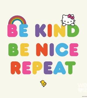 hello kitty, love and be nice