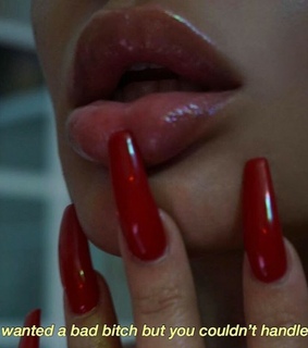 red, lips and nails