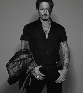 johnny depp, outfit and black and white