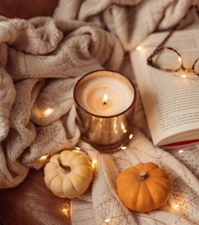 glasses, orange and candle