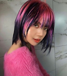 pink hair, pretty girl and dyed hair